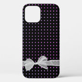 White Sheer Bow op Neon Stippen Case-Mate iPhone Case (Achterkant)