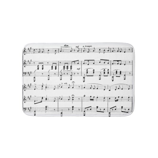 White Sheet Music Badmat (Voorkant)