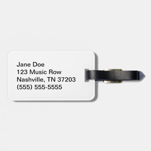 White Sheet Music Bagagelabel (Achterkant horizontaal)