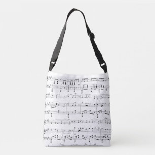 White Sheet Music Crossbody Tas