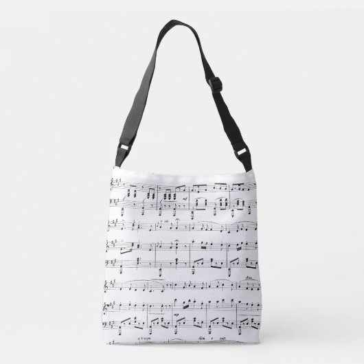 White Sheet Music Crossbody Tas (Achterkant)
