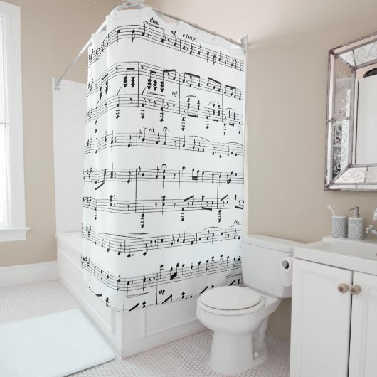 White Sheet Music Douchegordijn (In situ)