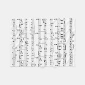 White Sheet Music Fleece Deken (Voorkant (Horizontaal))