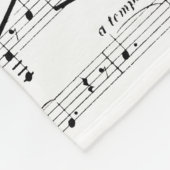 White Sheet Music Fleece Deken (Hoek)