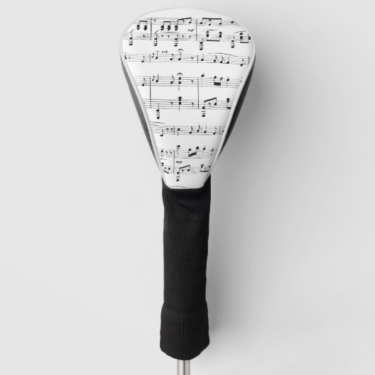 White Sheet Music Golfheadcover (Voorkant)