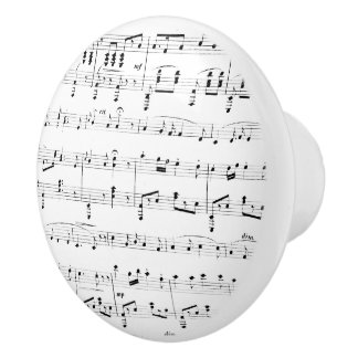 White Sheet Music Keramische Knop