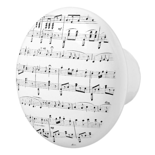 White Sheet Music Keramische Knop (Rechts)