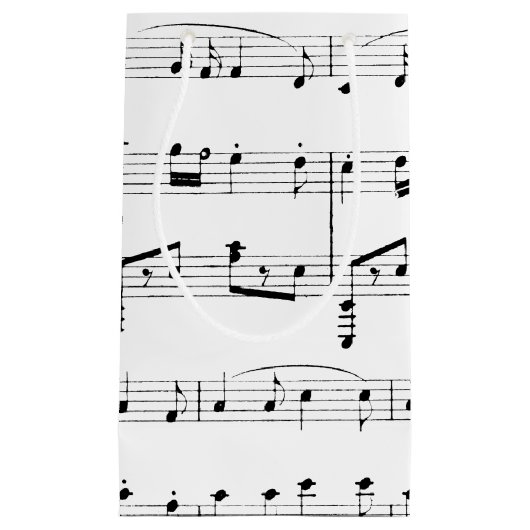 White Sheet Music Klein Cadeauzakje (Voorkant)