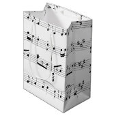 White Sheet Music Medium Cadeauzakje (Voorkant Gekanteld)