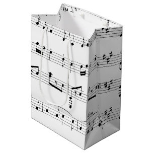 White Sheet Music Medium Cadeauzakje