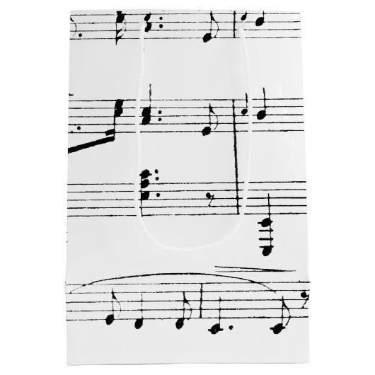 White Sheet Music Medium Cadeauzakje (Achterkant)