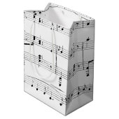 White Sheet Music Medium Cadeauzakje (Achterkant Gekanteld)