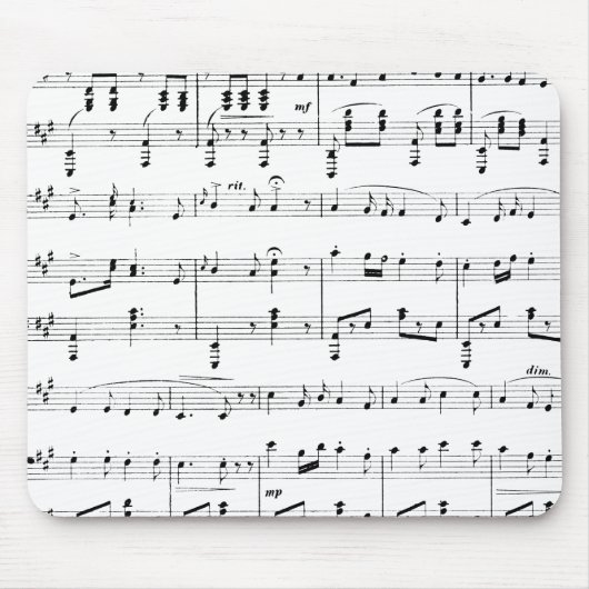 White Sheet Music Muismat (Voorkant)