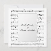 White Sheet Music Theme Weddenschap Kaart (Achterkant)