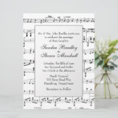 White Sheet Music Theme Weddenschap Kaart (Staand voorkant)