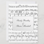 White Sheet Music Theme Weddenschap Kaart (Achterkant)