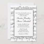 White Sheet Music Theme Weddenschap Kaart (Voorkant)