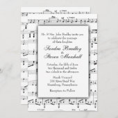 White Sheet Music Theme Weddenschap Kaart (Voorkant / Achterkant)