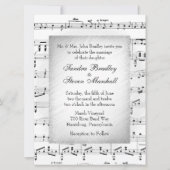 White Sheet Music Wedding Theme Uitnodiging (Voorkant)