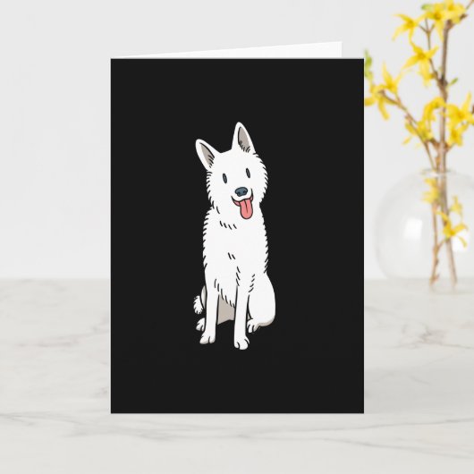 White Shepherd dog Kaart (Gele Bloem)