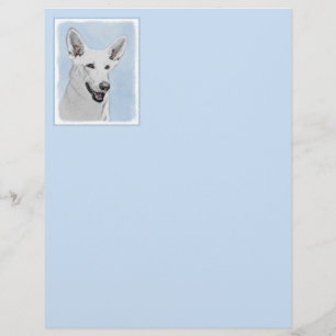 White Shepherd Painting - Cute Original Dog Art