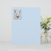 White Shepherd Painting - Cute Original Dog Art (Staand voorkant)
