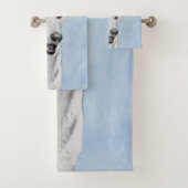 White Shepherd Painting - Cute Original Dog Art Bad Handdoek (Insitu)