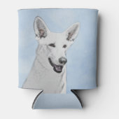 White Shepherd Painting - Cute Original Dog Art Blikjeskoeler (Voorkant)