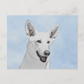 White Shepherd Painting - Cute Original Dog Art Briefkaart (Voorkant)