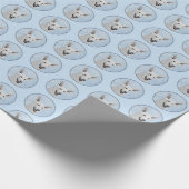 White Shepherd Painting - Cute Original Dog Art Cadeaupapier (Hoek)