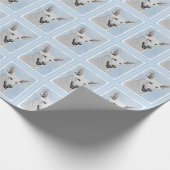 White Shepherd Painting - Cute Original Dog Art Cadeaupapier (Hoek)