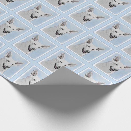White Shepherd Painting - Cute Original Dog Art Cadeaupapier (Hoek)