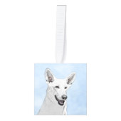 White Shepherd Painting - Cute Original Dog Art Decoratie (Voorkant)