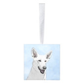 White Shepherd Painting - Cute Original Dog Art Decoratie (Rechts)