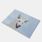 White Shepherd Painting - Cute Original Dog Art Deurmat (Schuin)