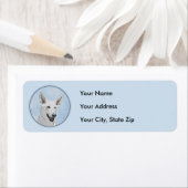White Shepherd Painting - Cute Original Dog Art Etiket (Insitu)