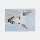 White Shepherd Painting - Cute Original Dog Art Fleece Deken (Voorkant (Horizontaal))