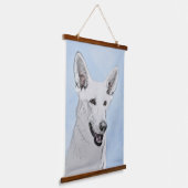 White Shepherd Painting - Cute Original Dog Art Hangend Wandkleed (Gebogen)