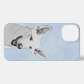 White Shepherd Painting - Cute Original Dog Art iPhone Hoesje (Achterkant horizontaal)