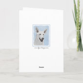 White Shepherd Painting - Cute Original Dog Art Kaart (Achterkant)