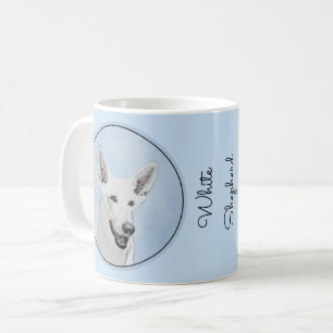 White Shepherd Painting - Cute Original Dog Art Koffiemok