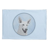 White Shepherd Painting - Cute Original Dog Art Kussensloop (Achterkant)