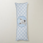 White Shepherd Painting - Cute Original Dog Art Lichaamskussen (Achterkant (Verticaal))