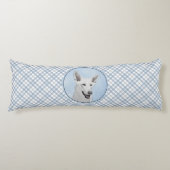 White Shepherd Painting - Cute Original Dog Art Lichaamskussen (Voorkant)