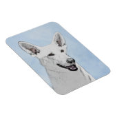 White Shepherd Painting - Cute Original Dog Art Magneet (Rechterzijde)