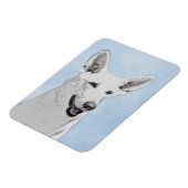 White Shepherd Painting - Cute Original Dog Art Magneet (Linkerzijde)