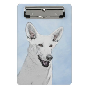White Shepherd Painting - Cute Original Dog Art Mini Klembord
