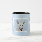 White Shepherd Painting - Cute Original Dog Art Mok (Midden)