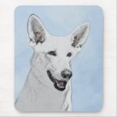 White Shepherd Painting - Cute Original Dog Art Muismat (Voorkant)
