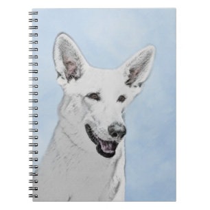 White Shepherd Painting - Cute Original Dog Art Notitieboek